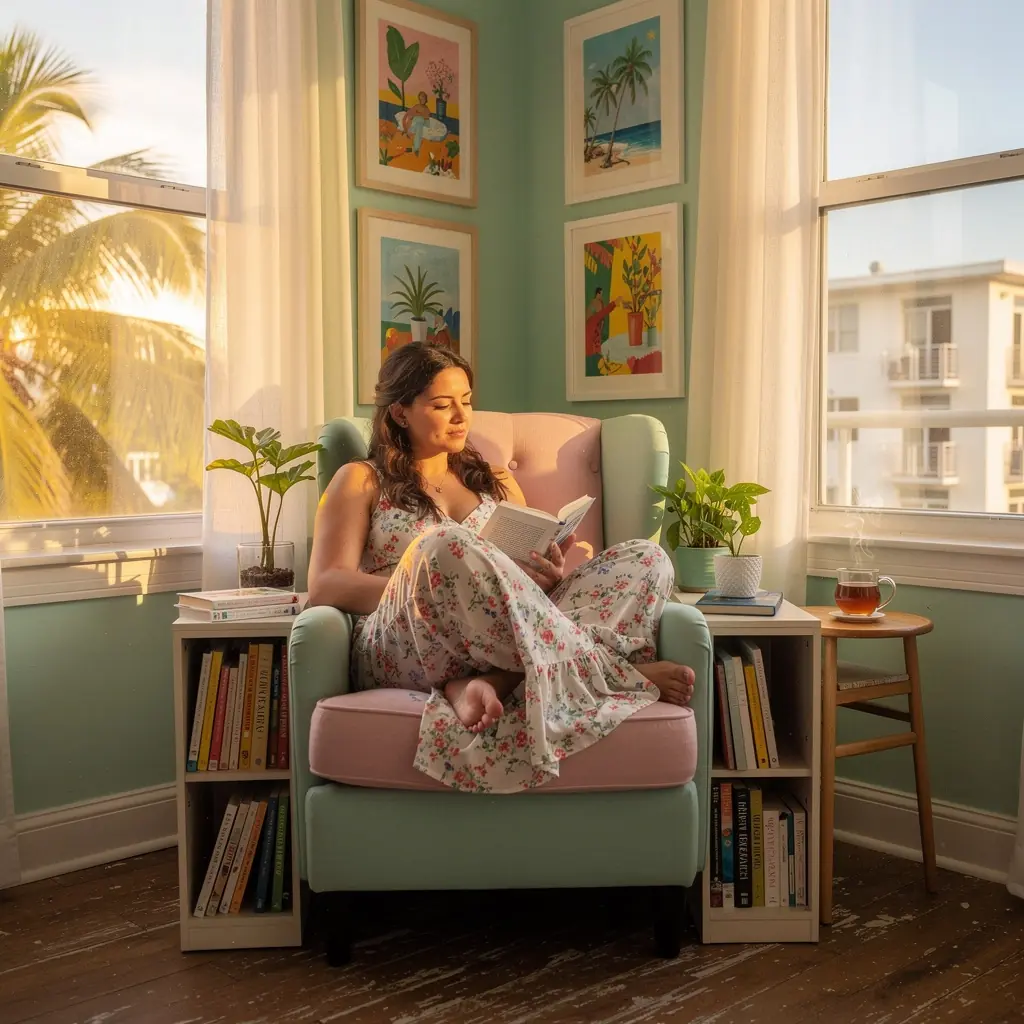 Przykład strefy pracy w domu z ergonomicznym biurkiem i praktycznymi półkami.