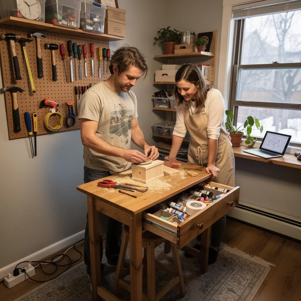 Przestronny przedpokój w małym mieszkaniu, z lustrami i przemyślanym oświetleniem.
